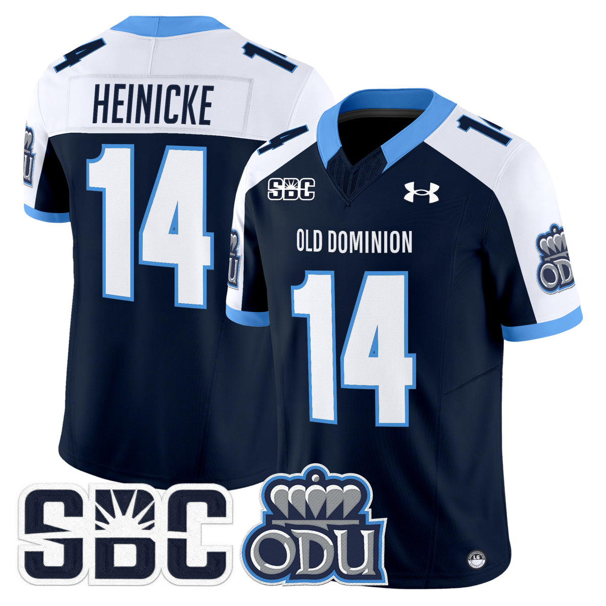 #14 Taylor Heinicke Old Dominion Monarchs 2026 Vapor Stitched Navy Alter Jersey