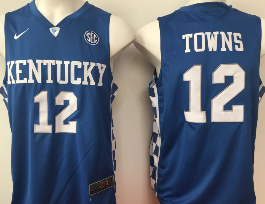 2017 Kentucky Wildcats Blue #12 TOWNS Jersey