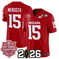 #15 Fernando Mendoza Hoosiers 2025 National Champions 2026 Patch Crimson Jersey