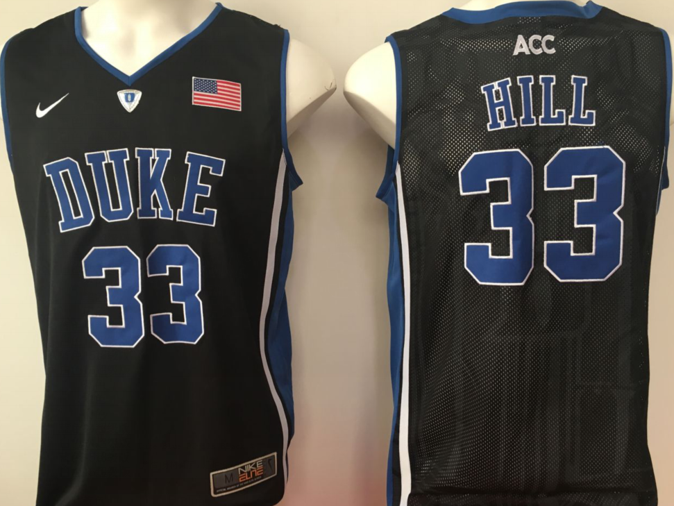 Duke Blue Devils Black #33 HILL Jersey