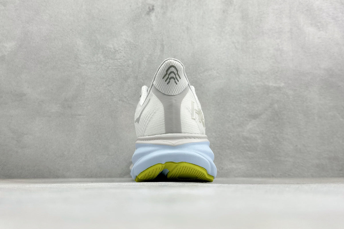 HOKA Clifton 9 White/Pale Blue Daily Road Running Shoe