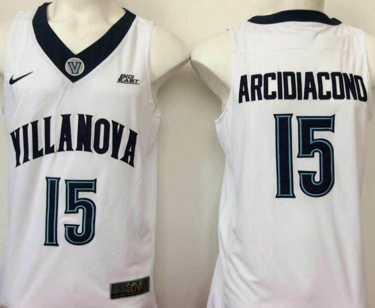 Villanova Wildcats White #15 ARCIDIACOND Jersey