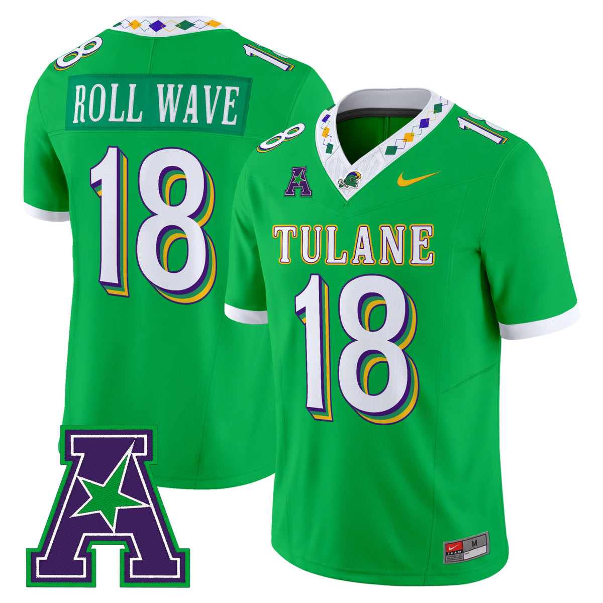 #18 Roll Wave Tulane Green Wave 2026 City Edition Vapor Limited Stitched  Jersey