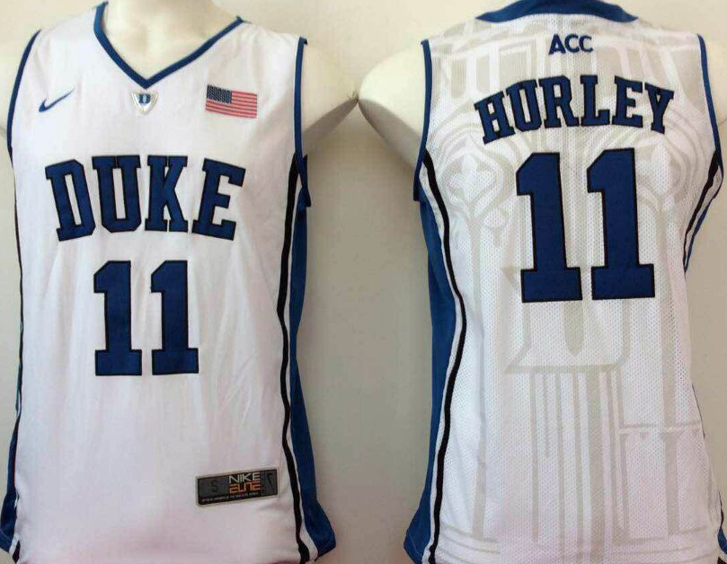Duke Blue Devils White #11 HURLEY Jersey