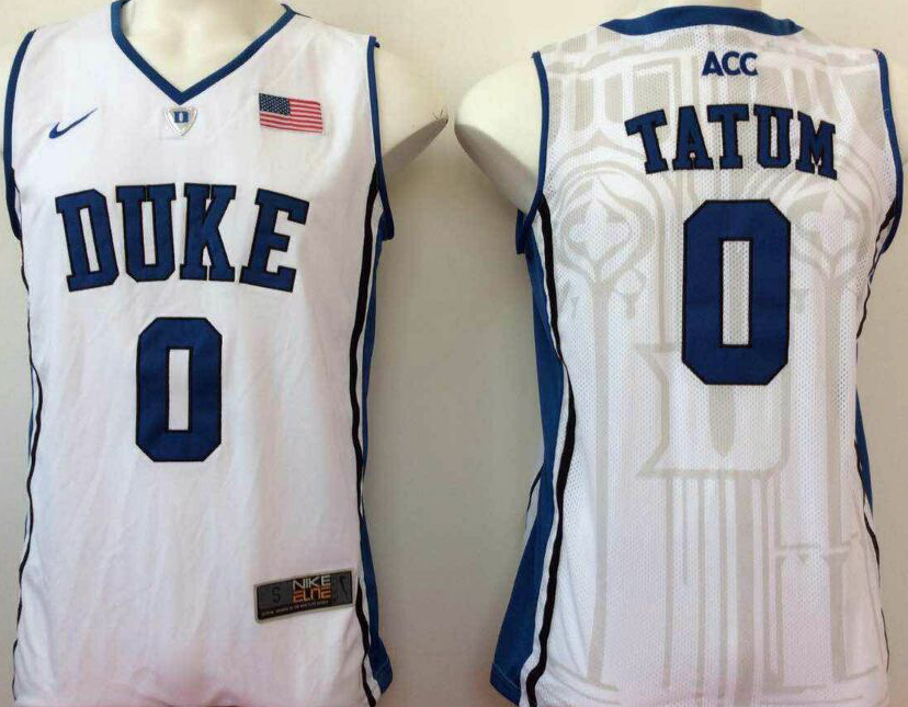 Duke Blue Devils White #0 TATUM Jersey