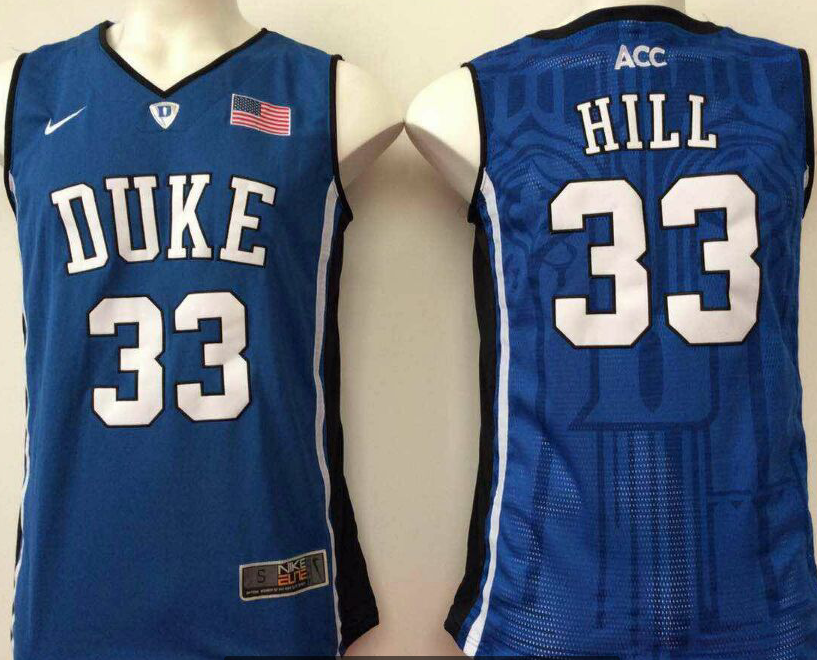 Duke Blue Devils Blue #33 HILL Jersey