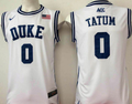 Duke Blue Devils White #0 TATUM Jersey