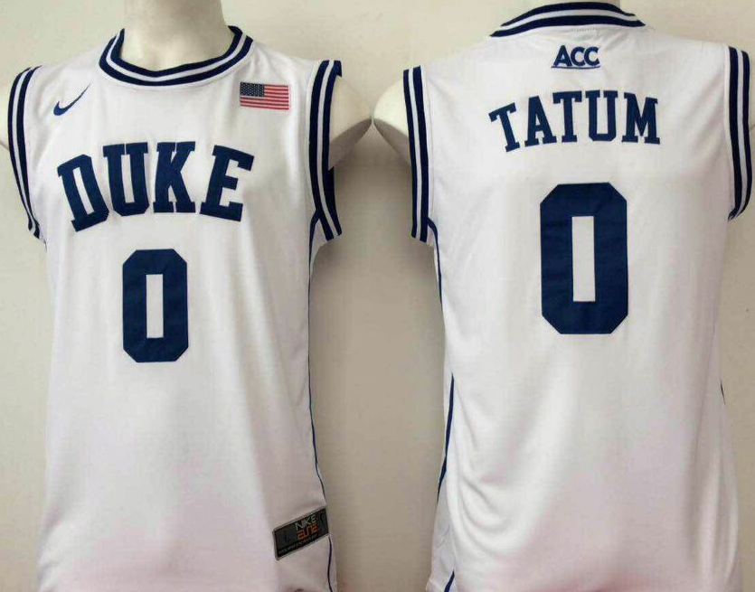 Duke Blue Devils White #0 TATUM Jersey
