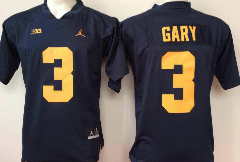 Michigan Wolverines Blue #3 GARY Jersey