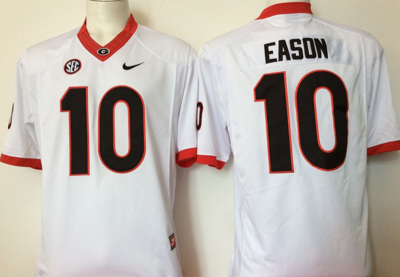 Georgia Bulldogs White #10 EASON Jersey