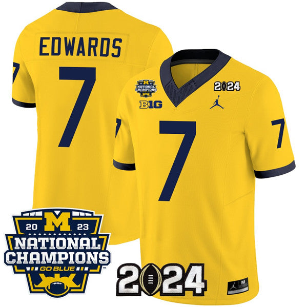 Men's Michigan Wolverines #7 Donovan Edwards Yellow 2024 F.U.S.E. With 2023