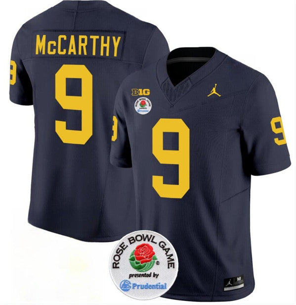 Men's Michigan Wolverines #9 J.J. McCarthy 2023 F.U.S.E. Navy Blue Rose