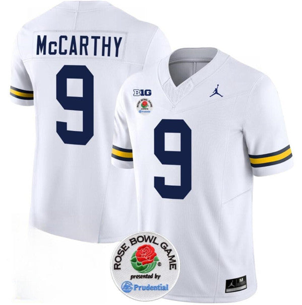 Men's Michigan Wolverines #9 J.J. McCarthy 2023 F.U.S.E. White Rose Bowl