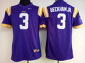 Womens LSU Tigers Purple #3 BECKHAM JR. Jersey