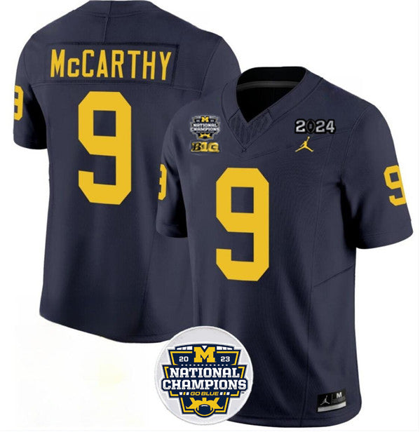 Men's Michigan Wolverines #9 J.J. McCarthy 2024 F.U.S.E. Navy National