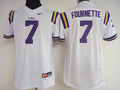 Womens LSU Tigers White #7 FOURNETTE Jersey