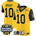 Men's Michigan Wolverines #10 Tom Brady Yellow Navy 2024 F.U.S.E. With 2023