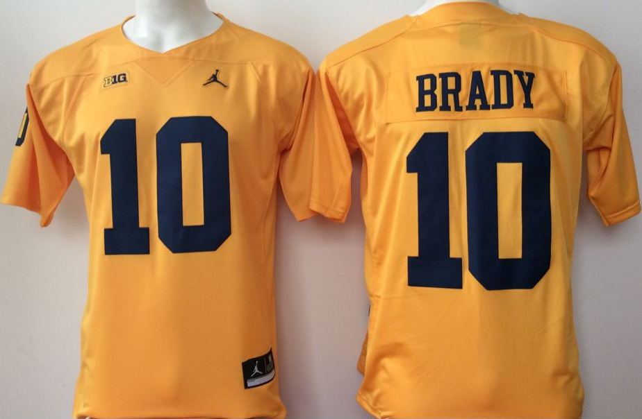 Michigan Wolverines YELLOW #10 BRADY Jersey