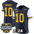 Men's Michigan Wolverines #10 Tom Brady Navy White 2024 F.U.S.E. With 2023