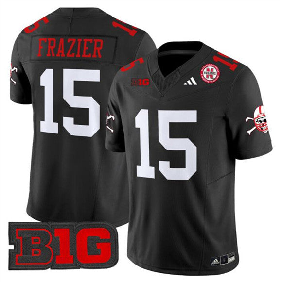 Men's Nebraska Cornhuskers #15 Tommie Frazier Black 2024 F.U.S.E. With Patch