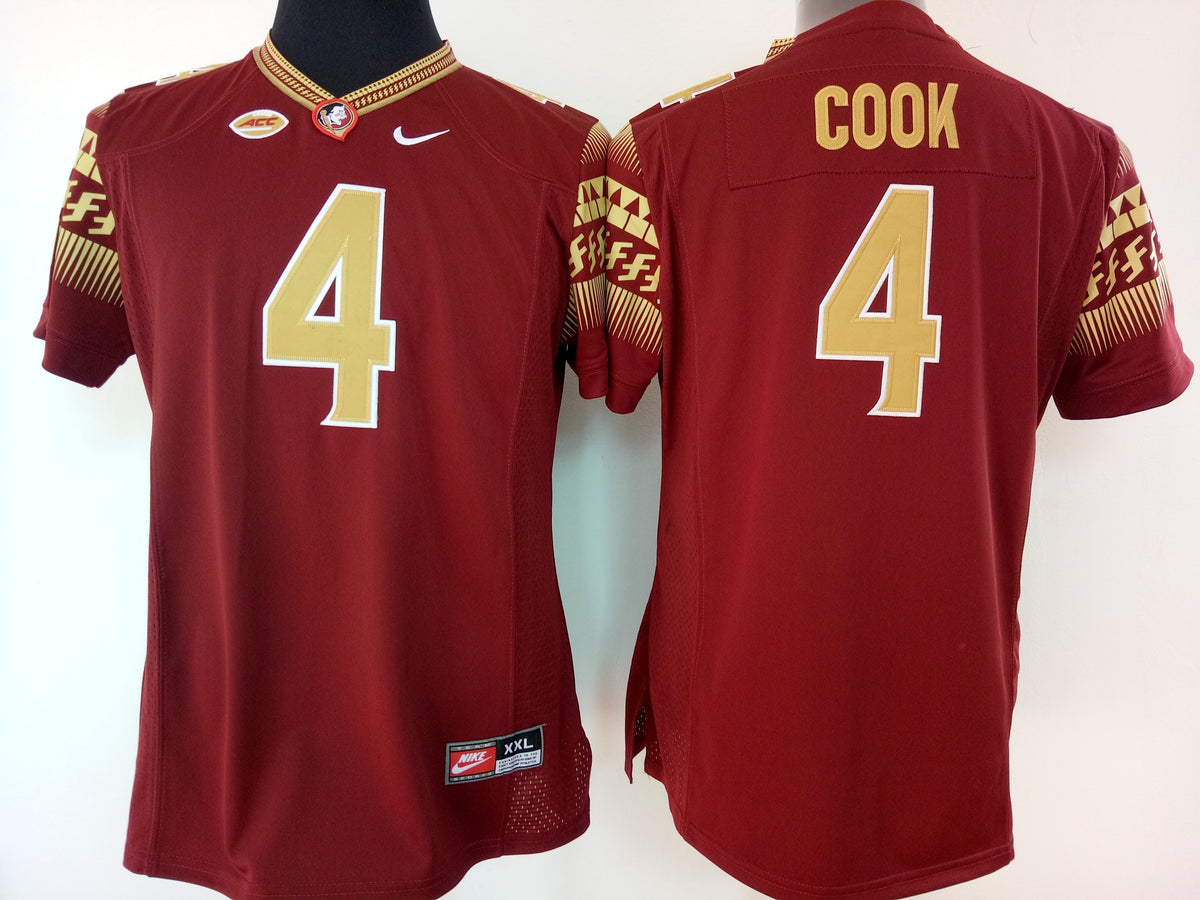 Womens Florida State Seminoles Red #4 COOK Jersey
