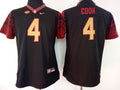 Womens Florida State Seminoles Black #4 COOK Jersey
