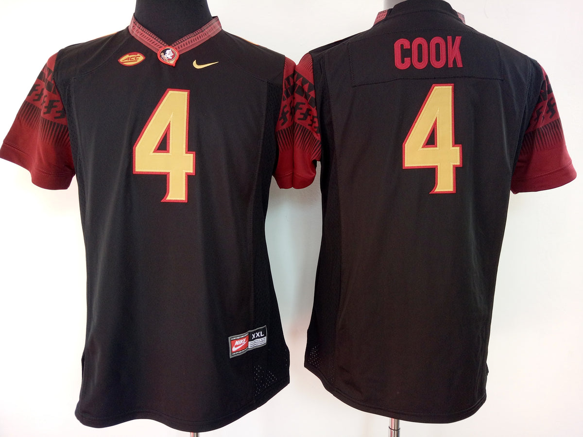 Womens Florida State Seminoles Black #4 COOK Jersey