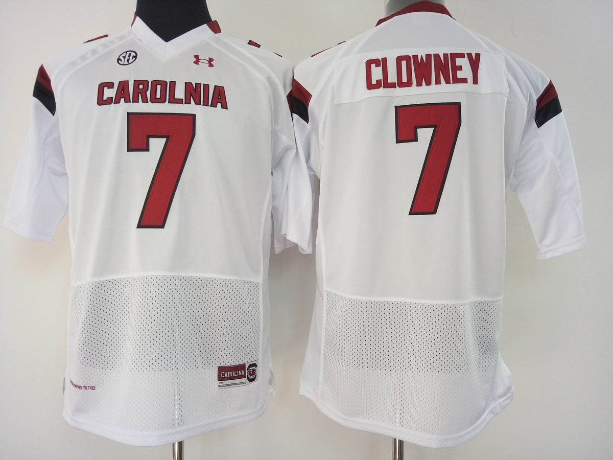Womens South Carolina Gamecock White #7 CLOWNEY Jersey