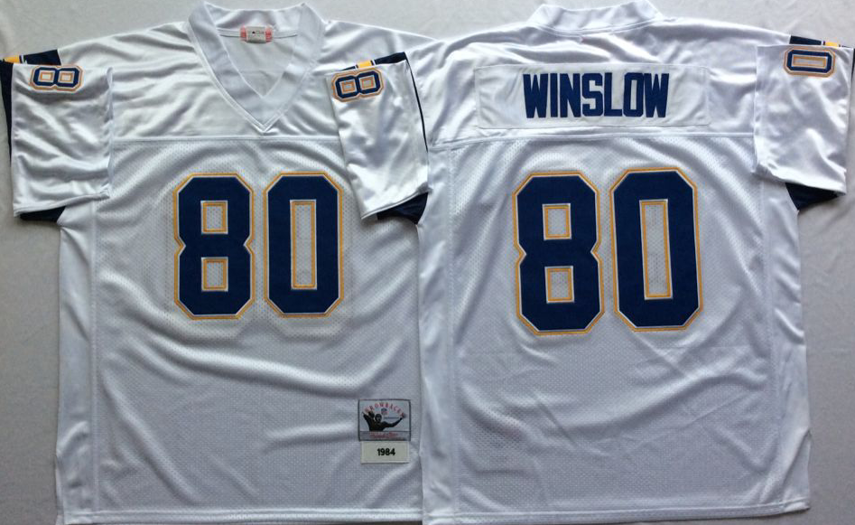 San Diego Chargers White #80 WINSLOW Jersey