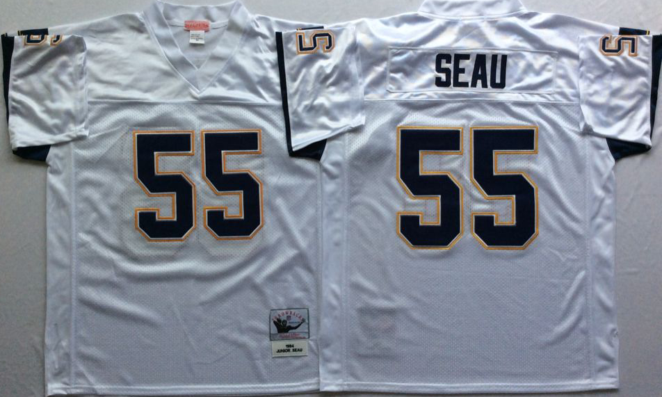 San Diego Chargers White #55 SEAU Jersey