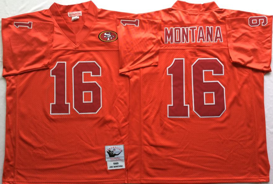 San Francisco 49ers Red #16 MONTANA Jersey
