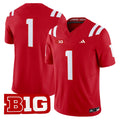 #1 Nebraska Cornhuskers Red Home Blank Back Stitched Jersey B1G Patch
