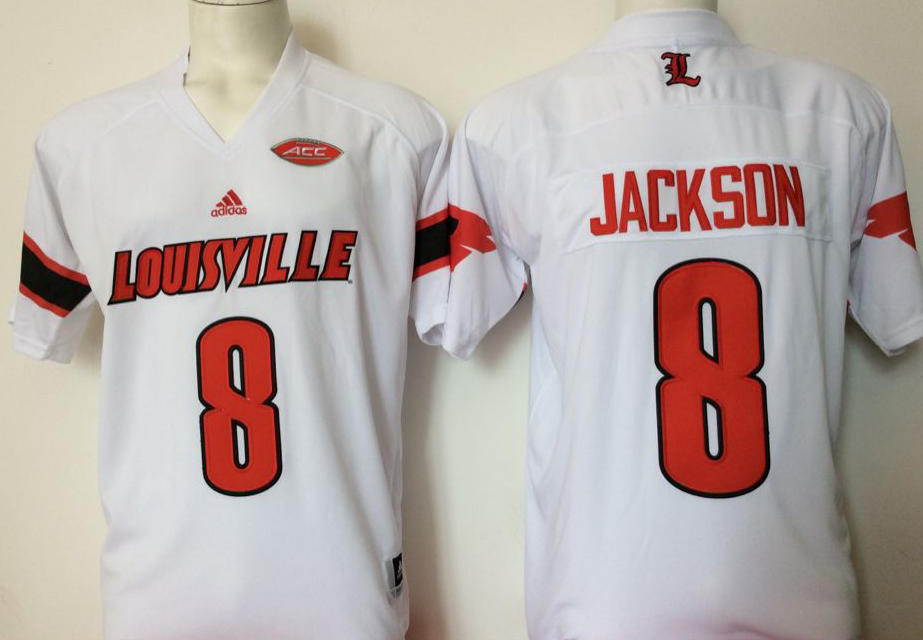Louisville Cardinals White #8 JACKSON Jersey