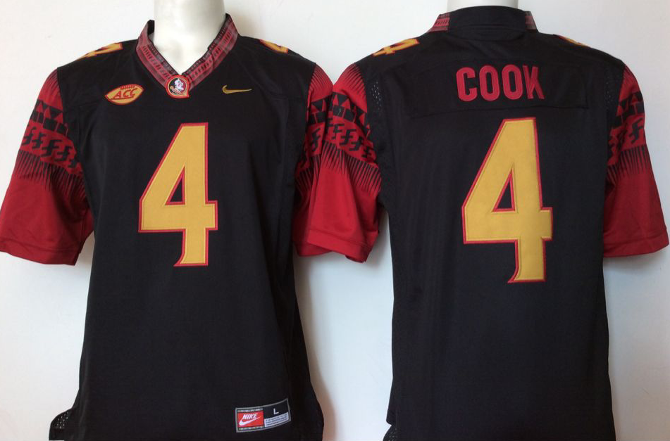 Florida State Seminoles Black #4 COOK Jersey