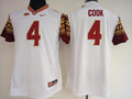 Womens Florida State Seminoles White #4 COOK Jersey