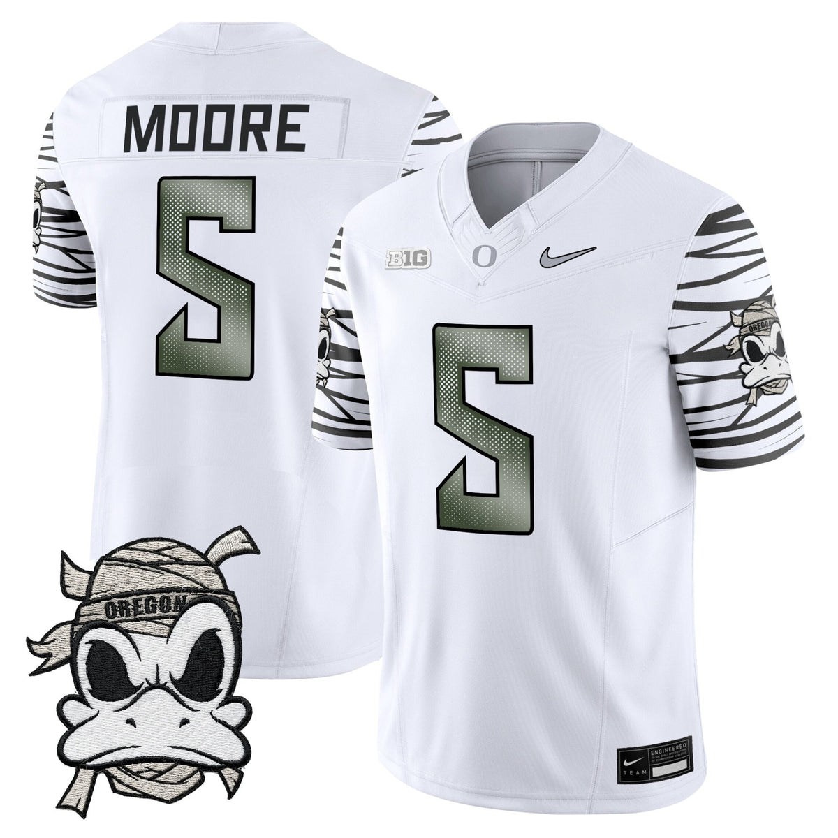 #5 Dante Moore Oregon Ducks 2025 Mummy Duck Vapor Limited Stitched  Jersey