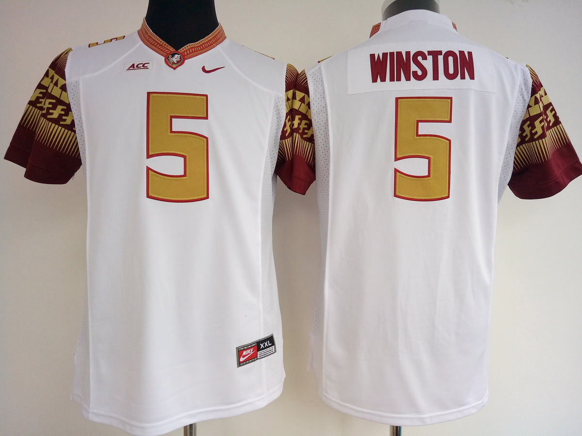 Womens Florida State Seminoles White #5 WINSTON Jersey