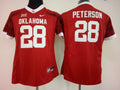 Womens Oklahoma Sooners Red #28 PETERSON Jersey