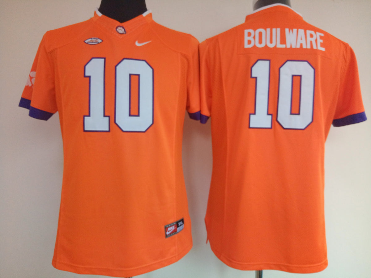 Womens Clemson Tigers Orange #10 BOULWARE Jersey