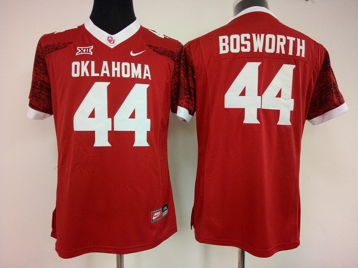 Womens Oklahoma Sooners Red #44 BOSWORTH Jersey