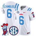 #6 Chambliss Ole Miss Rebels White Limited V2 Stitched Jersey SEC Patch