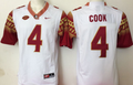 Florida State Seminoles White #4 COOK Jersey