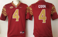 Florida State Seminoles Red #4 COOK Jersey