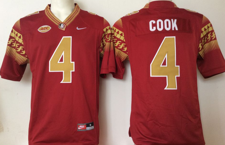 Florida State Seminoles Red #4 COOK Jersey
