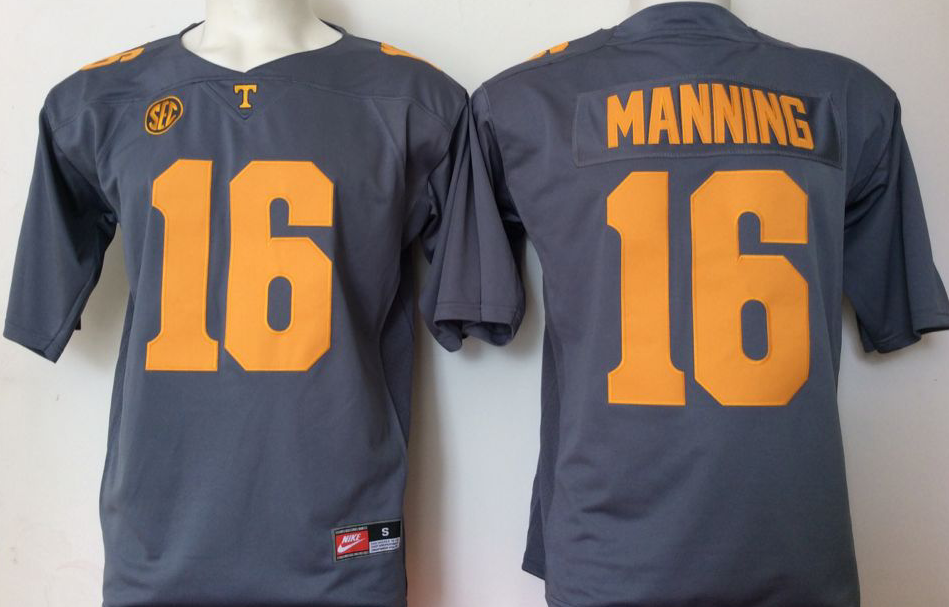 Tennessee Volunteers GRAY #16 MANNING Jersey