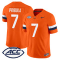 #7 Pribula Virginia Cavaliers Orange Home Stitched Football Jersey ACC Patch