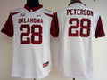 Womens Oklahoma Sooners White Limited #28 PETERSON Jersey