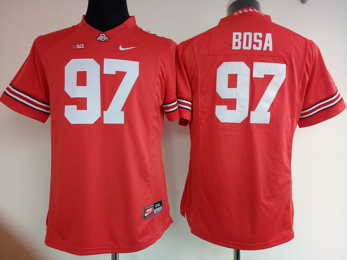 Womens Ohio State Buckeyes Red #97 BOSA Jersey