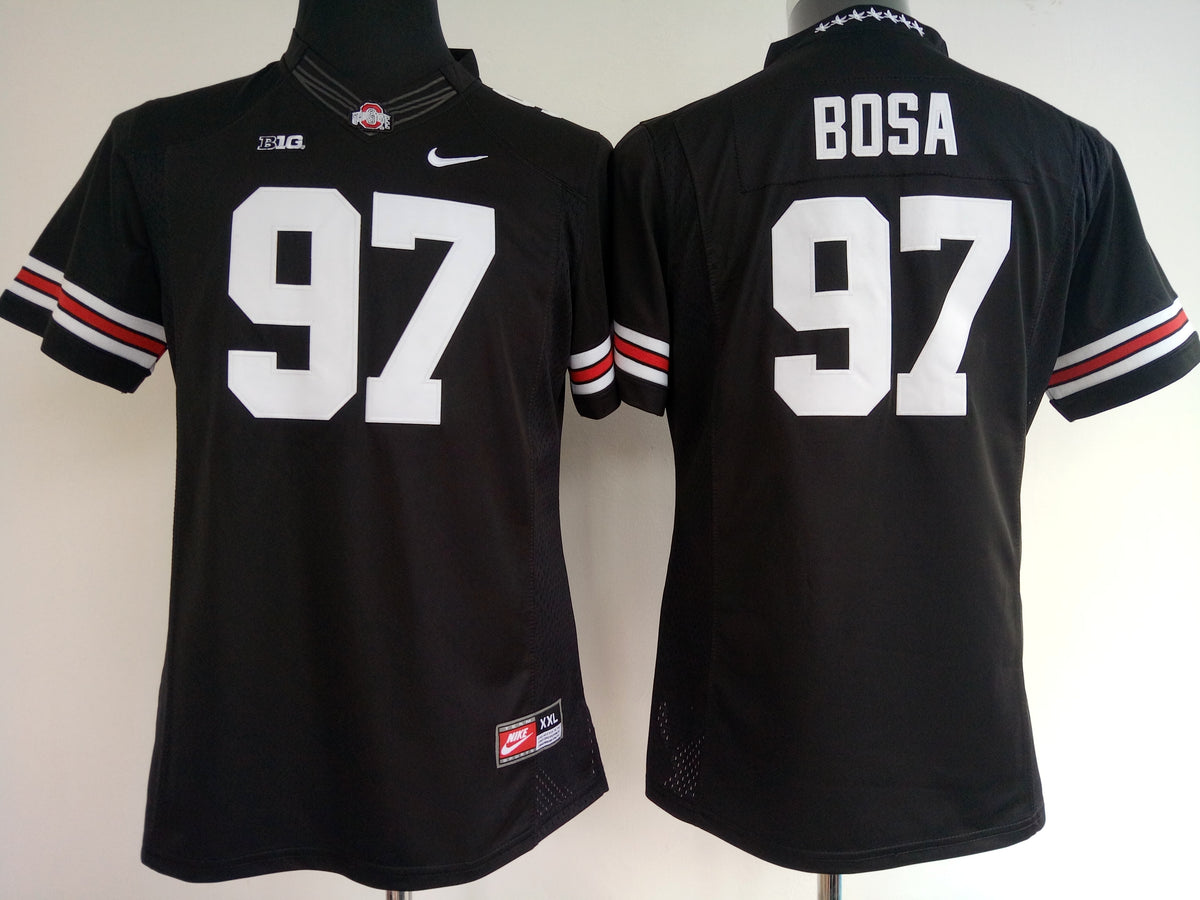 Womens Ohio State Buckeyes Black #97 BOSA Jersey
