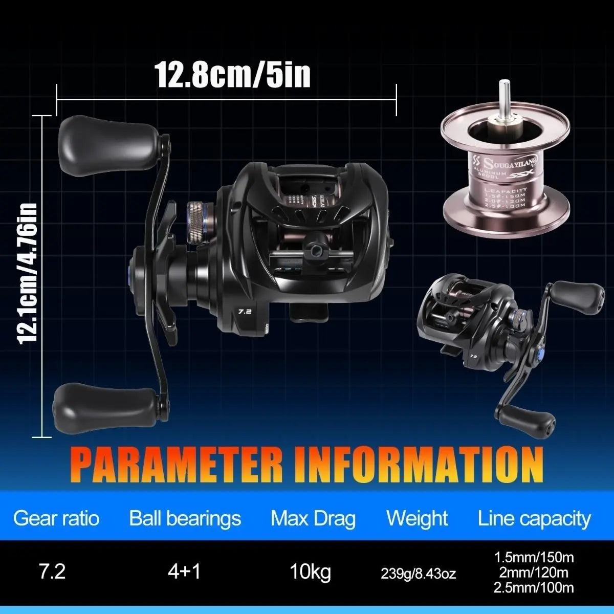 ⏳LIMITED TIME: 50% OFF! 🎣 DC Baitcasting Fishing Reel - Digital Braking System (Say Goodbye to Backlash!) - 7.2:1 High Speed - For Predatory Fishing in Fresh & Salt Water